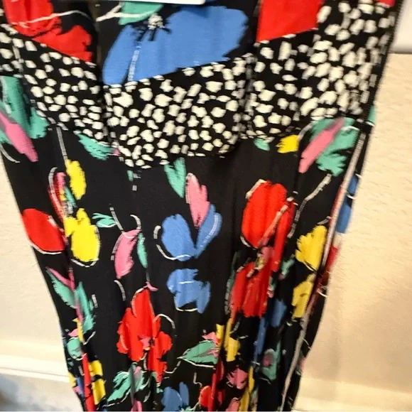 NWT RIXO  Floral Off the Shoulder Puff Maxi Dress Black 14 - Picture 9 of 16